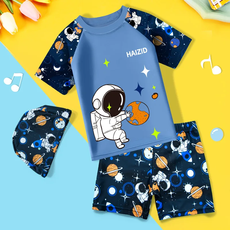 Kids Swimsuits Children's Swimming Costume Three-Piece Set Of Cute Cartoon Boys Toddler Baby Swimsuit