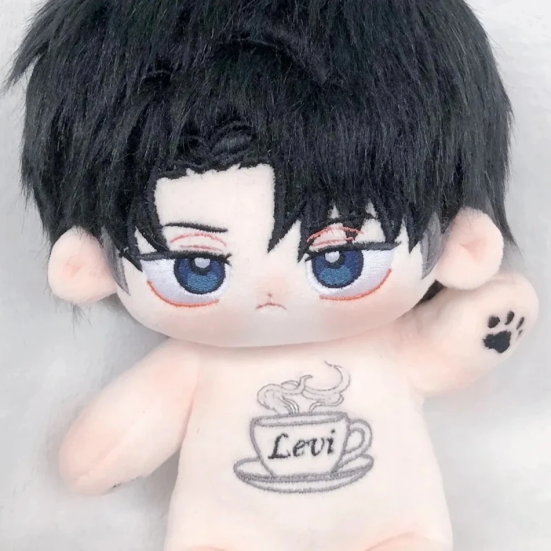 Anime Attack Levi Ackerman 20cm Nude Body Plush Doll Toys Soft Stuffed Plushie a6176