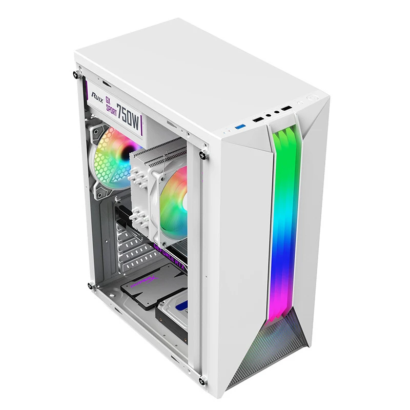 Transparent Computer Case PC Tower With RGB Atmosphere Lamp For ATX/M-ATX/ITX Motherboard 270mm Graphic Card USB SSD HDD