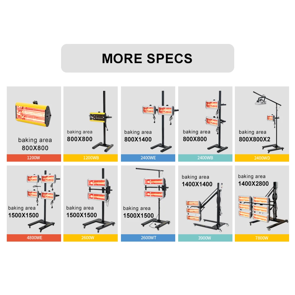 Shortwave Car Paint Drying Lamp Infrared Lamp Baking Curing With Stand