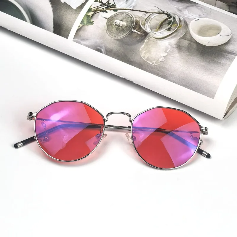 Orangefarbene Linse, Computer-Gaming, Nachtblaulicht-Filterbrille, Damen, verbessert Schlaflosigkeit, besserer Schlaf, Brille, Metallrahmen, klein – Detail 25