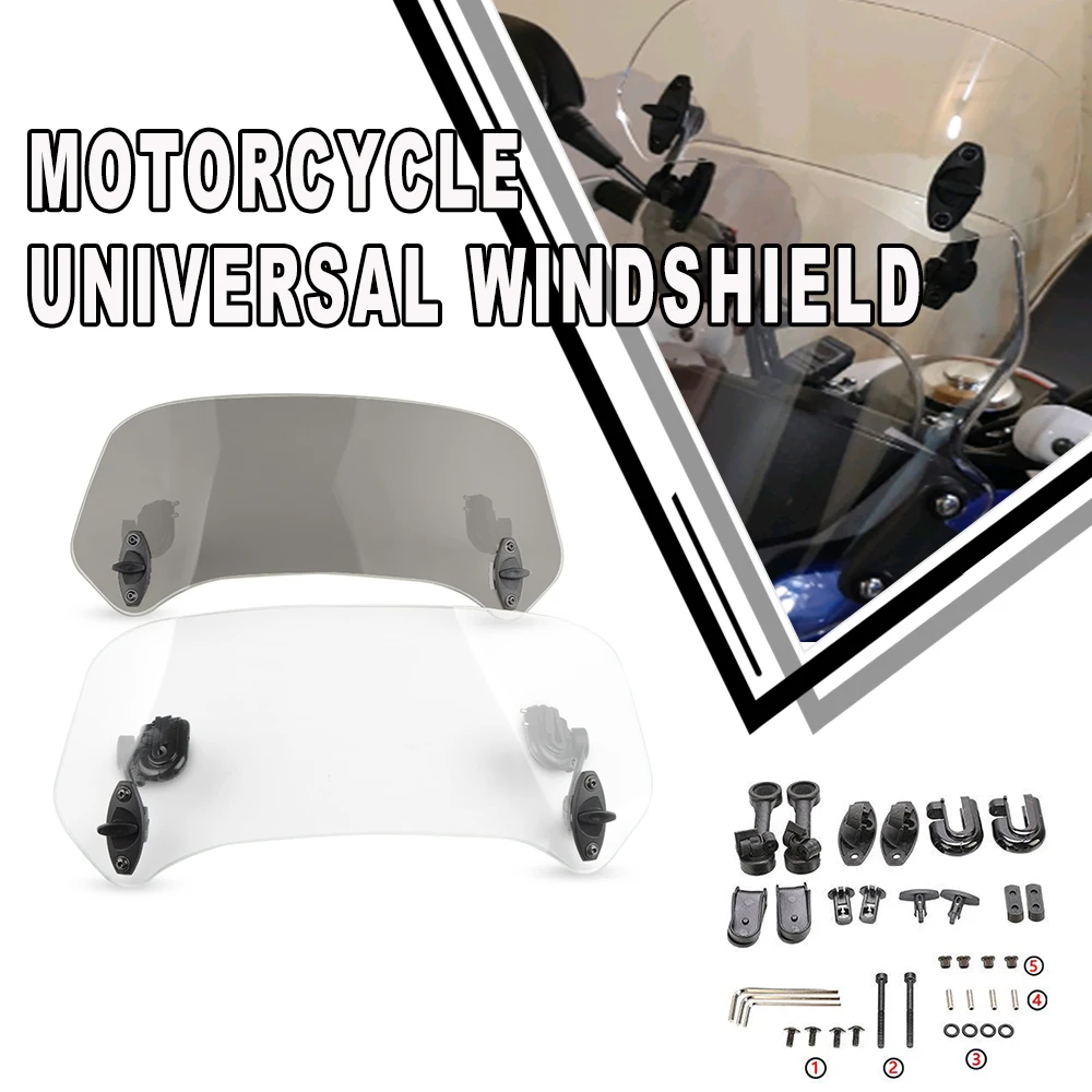 

Universal Motorcycle Windshield Extension Clamp-On Windscreen Deflector For BMW F750GS F850GS G310GS G310R F800R F900R F900XR