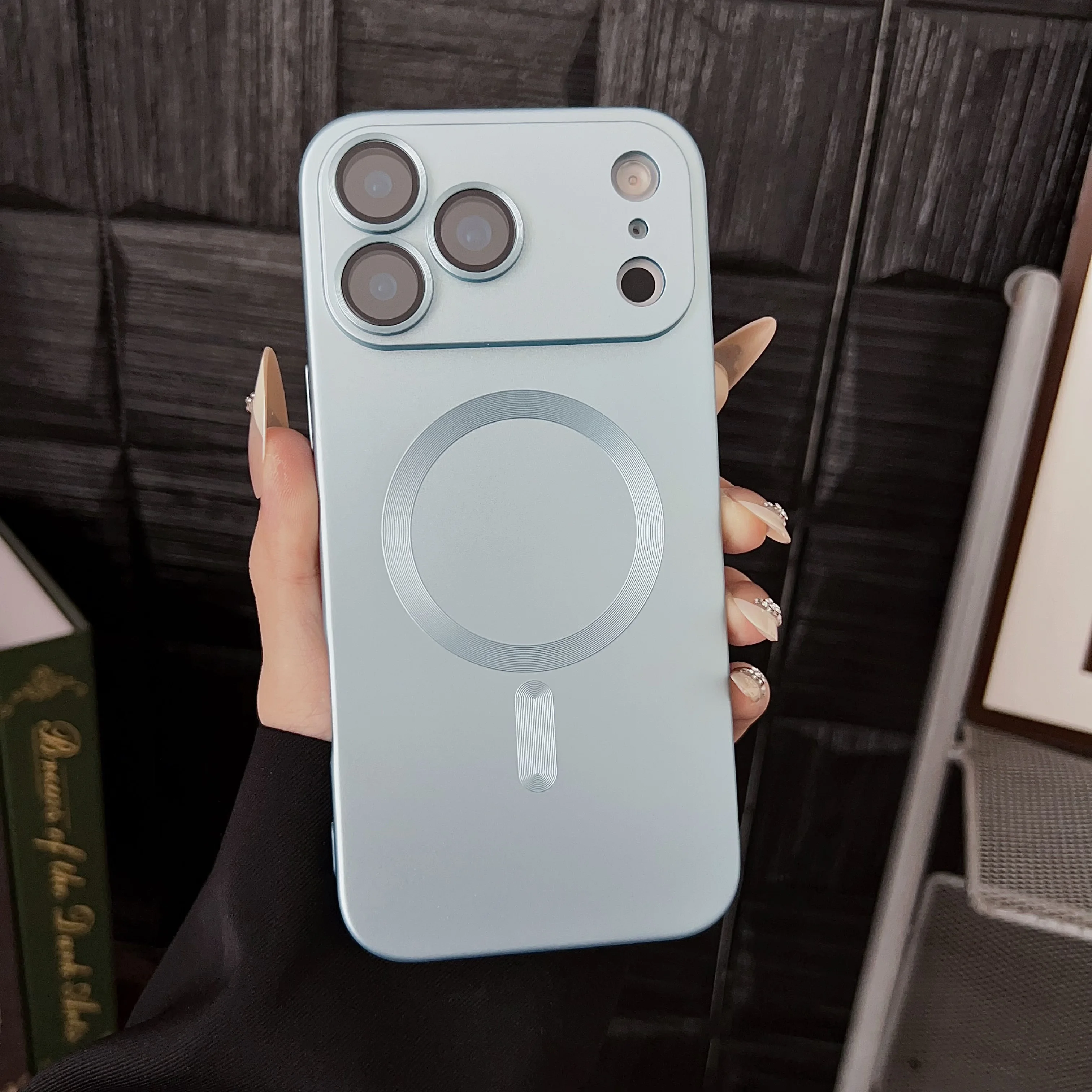 Magnetic Matte Luxury Shockproof TPU Soft Back Cover with MagSafe Compatibility