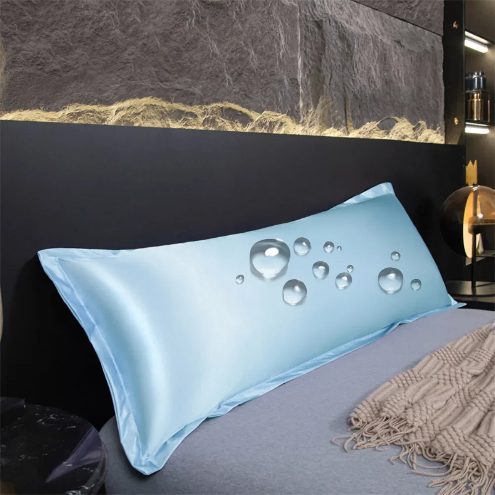 Wasserdichter Körper-Kissenbezug aus Satin mit Umschlagverschluss, lange Kissenbezüge, weicher und atmungsaktiver Körperkissenbezug, Geschenk für Schläfer – Detail 21