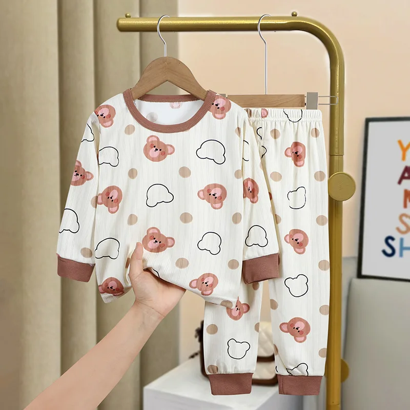 thumbnail image 1 of Kids Underwear Set Clothes Children Pajama Sets  Home Sleepwear  Clothing Boy Girl Autumn Summer T-shirt Tops Pants Suits, 1 of 6