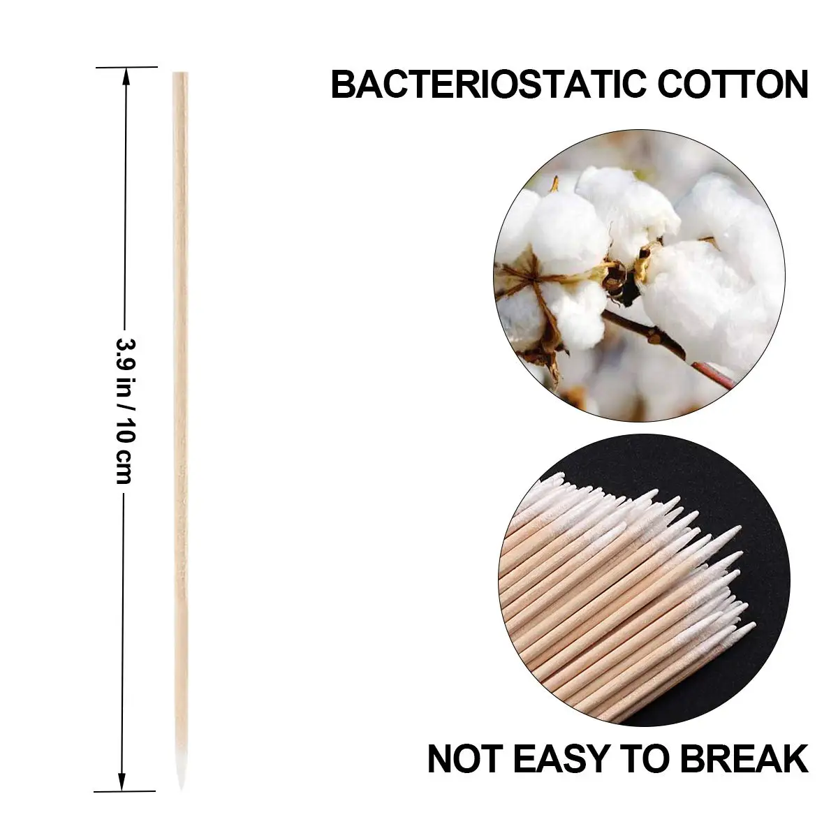100/200/300Pcs Long Cotton Swabs with Wooden Handles Cotton Tipped Applicator Cleaning with Wood Handle for Oil Makeup