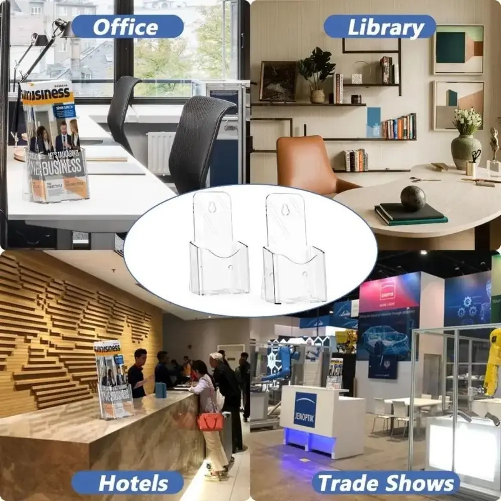 1 Pc Transparent Acrylic A6 Brochure Holder Diy Pamphlet Holder Flyer Display Stand For Pamphlet Booklet Menu magazine holder