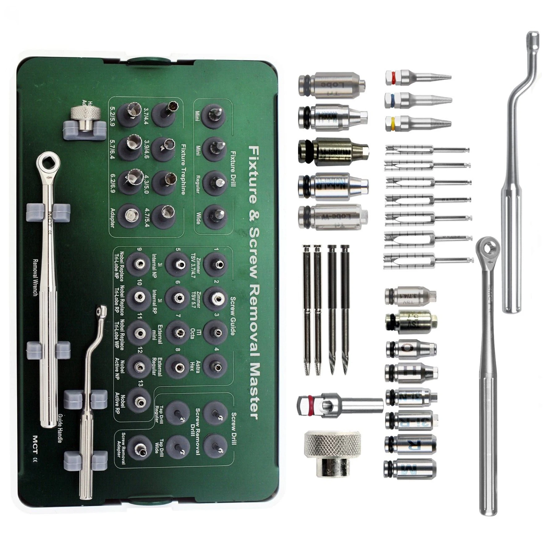 

Dental Implant Fixture & Fractured Screw Removal Kit Rescue Master FSRK02 MCTBIO Remove a Failed Implant