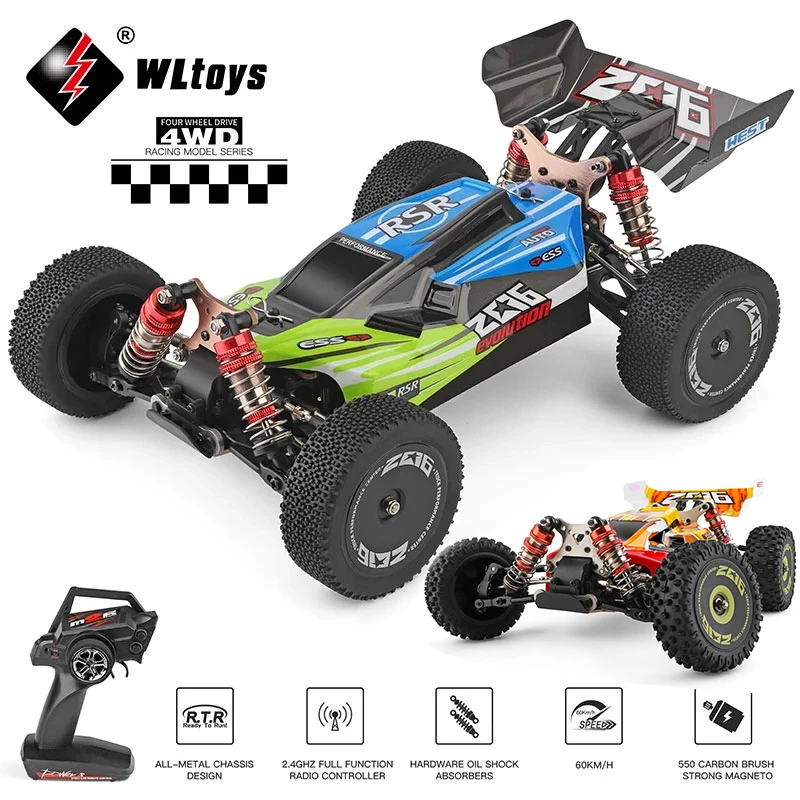 WLtoys 144001 144010 2.4G 레이싱 RC카, 60 KM/H 4WD 전기 고속 자동차, 오프로드 드리프트, 어린이용 원격 제어 장난감