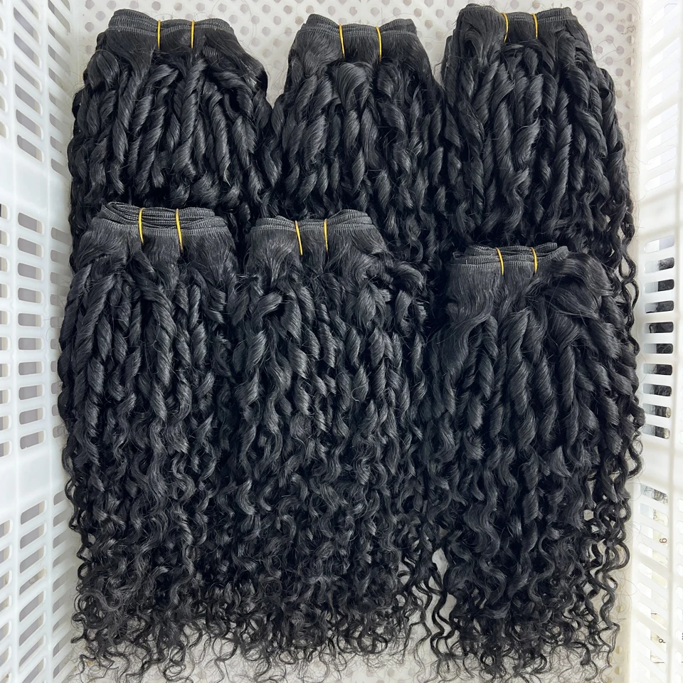 3B 4C Burmese Pixie Curly Hair Bundles Virgin Human Hair Burmese Vietnamese Raw Human Hair Extensions Wholesale For Full Head 4