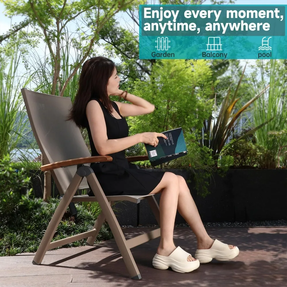 Folding Chairs for Versatile Use: Comfortable, Portable, and Suitable for Indoor, Outdoor, Balcony, Patio, Garden, and Pool Sett