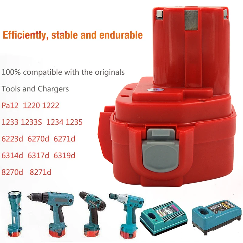 2x Ersatzakku Für Makita 12V – 3,0 Ah, Ni-MH, Kompatibel Mit PA12, 1235, 1220 Und Vielen Weiteren