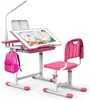 Kids Desk and Chair Set Multi Functional Kids Study Desk for Kids School Desk with Tiltable Desktop, 3 Modes Light, Bi 1