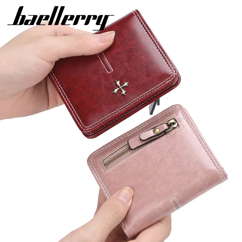 Baellerry Fashion Ultra-Thin Mini Women's Wallet Short PU Leather Credit Card Holder High-End Zero Wallets for Ladies 1