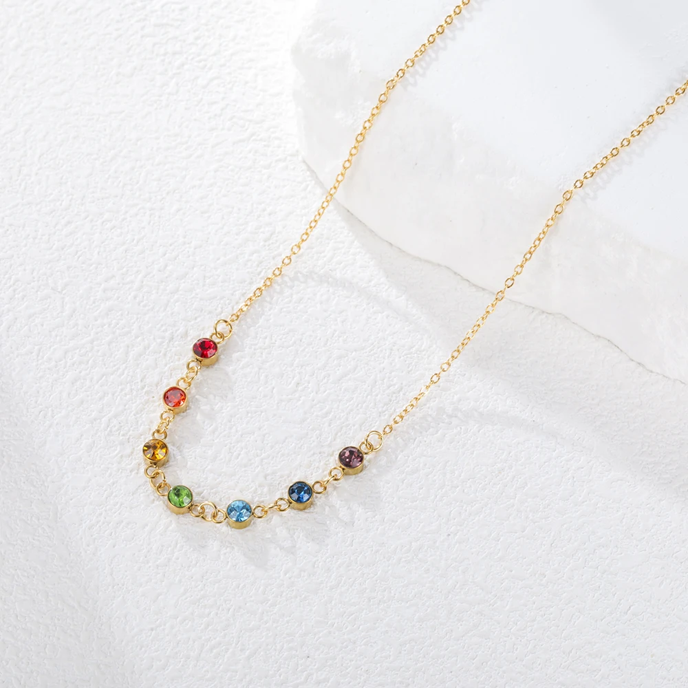 Dawapara Regenbogen Sieben Chakren Kristall Heilung Halskette Chakra Schutz Kristalle Halsband Spirale Charm Edelstahl Schmuck – Detail 16