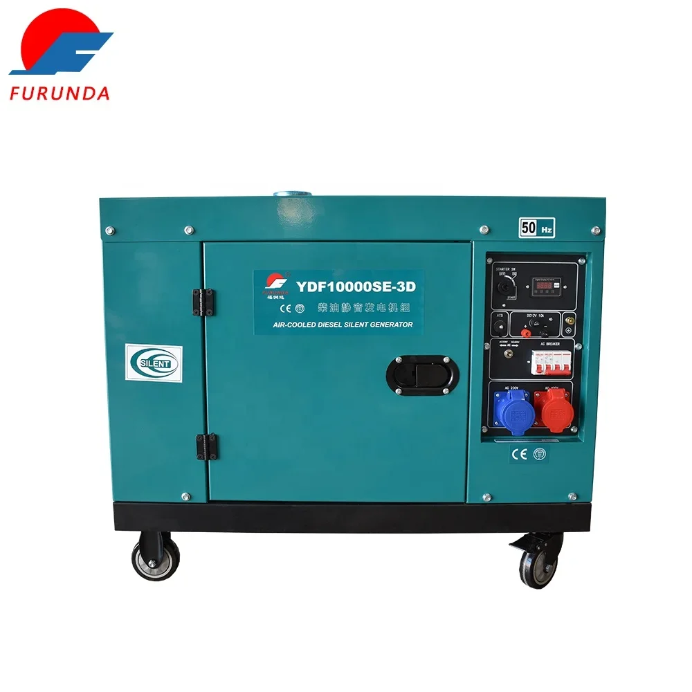 15 KVA 12 KW 1/3-phase Silent Air Cooled Small Size Electricity Power Generation Mobile Wheels Portable Diesel Generator