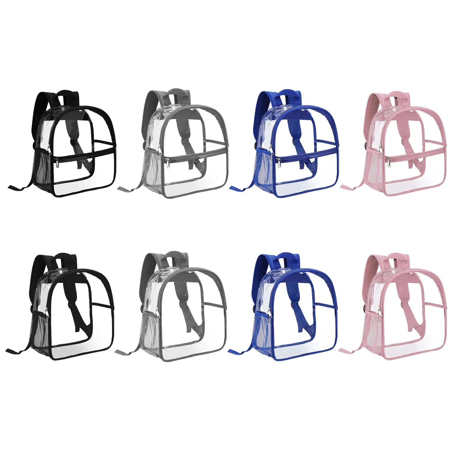 

Transparent Backpack PVC Waterproof See through Notebook Clear Backpack School Bag for Unisex Adults Teen Travel Venues Concert