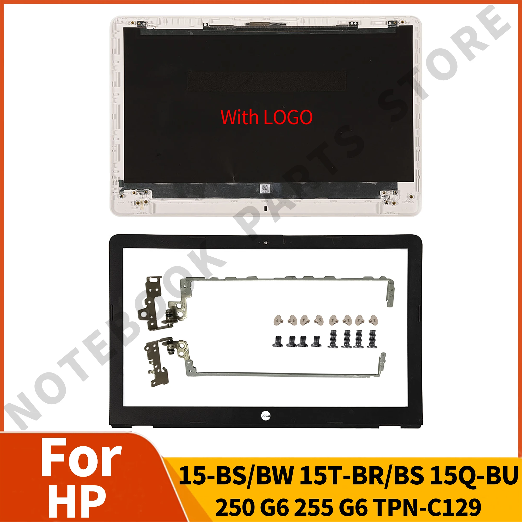 

New For HP 15-BS 15T-BS 15-BW 15Z-BW 250 G6 255 G6 Laptop LCD Back Cover/Front Bezel Hinges Notebook Parts Replacement White