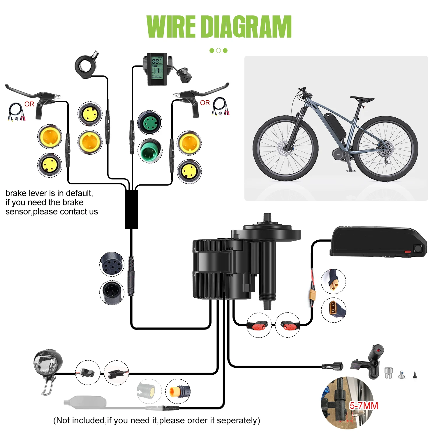 Bafang BBSHD 1000W Motor Kit with Battery 20Ah Mid Drive 52V 48V Electric Bicycle Engine Kits For Ebike Conversion Complete Set