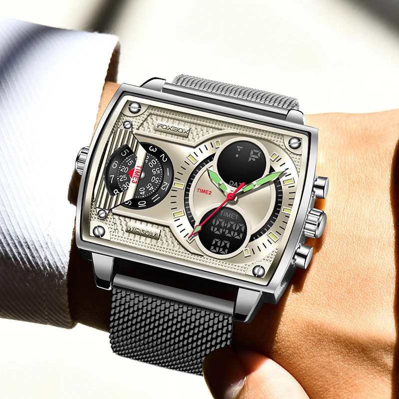 Uhren für Männer FOX Luxusmarke Sport Armbanduhr Wasserdicht Militär Quarz Digitaluhr Herrenuhr_voghion.com
