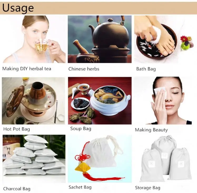 5 PC 100% Cotton Cloth Bag Spice Strainer Mesh Filter Herbal Ball Kitchen Cooking Tools Colander Bag