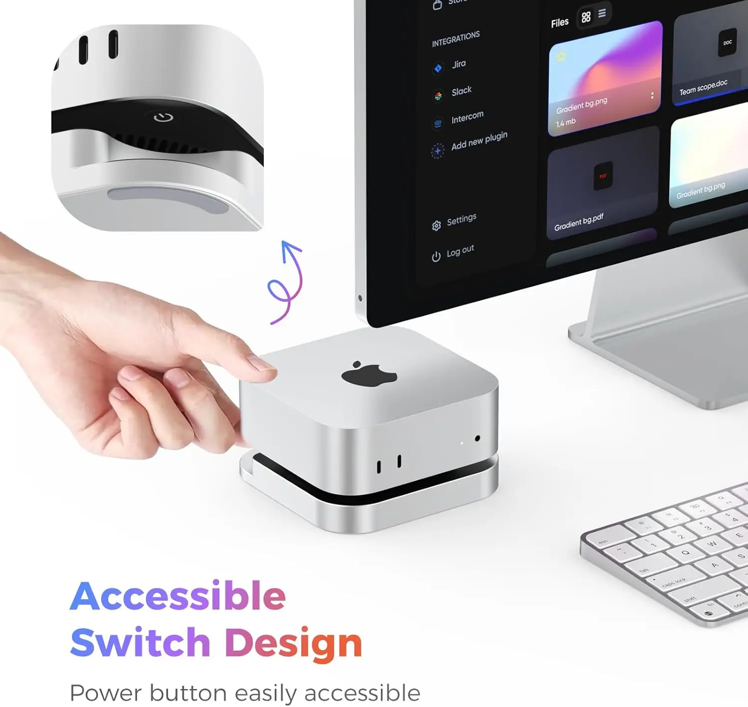 사진작가용 M.2 SSD 인클로저가 포함된 Mac Mini M4 Dock, 10Gbps CFexpress Type B/Type A 카드 리더기 전문 영화 제작자