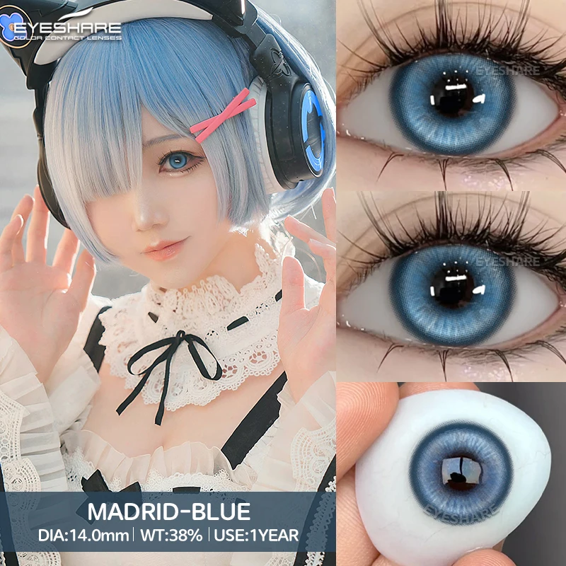 Contact Lenses 1Pair EYESHARE Cosplay Halloween Blue Anime Colorful Red Eyes Pink Green