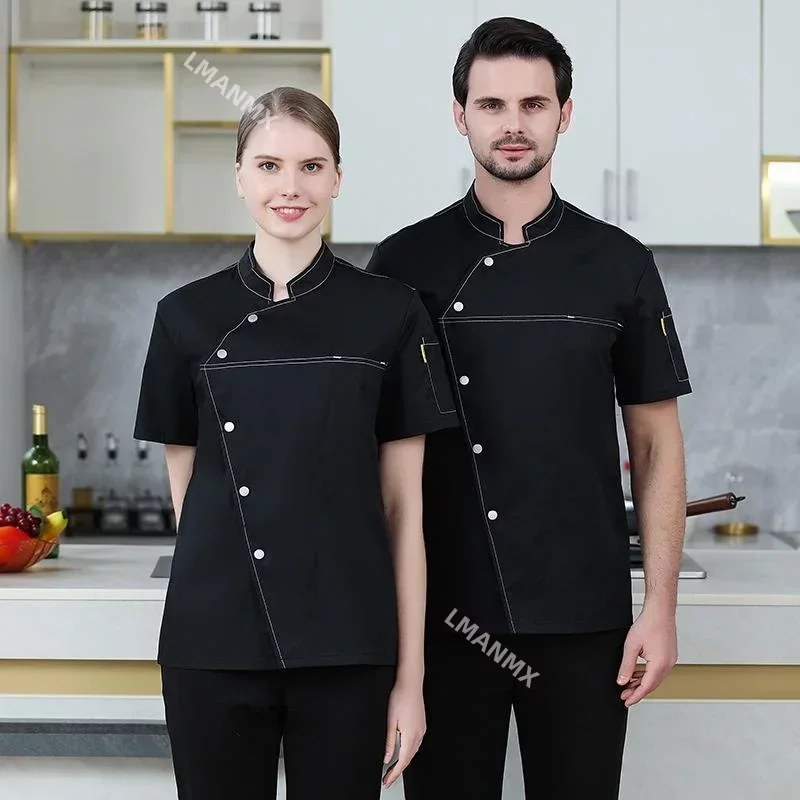 Chef Uniform Unisex Short Sleeve Kitchen Cook Coat Chinese Restaurant Waiter Uniform Top chef uniform