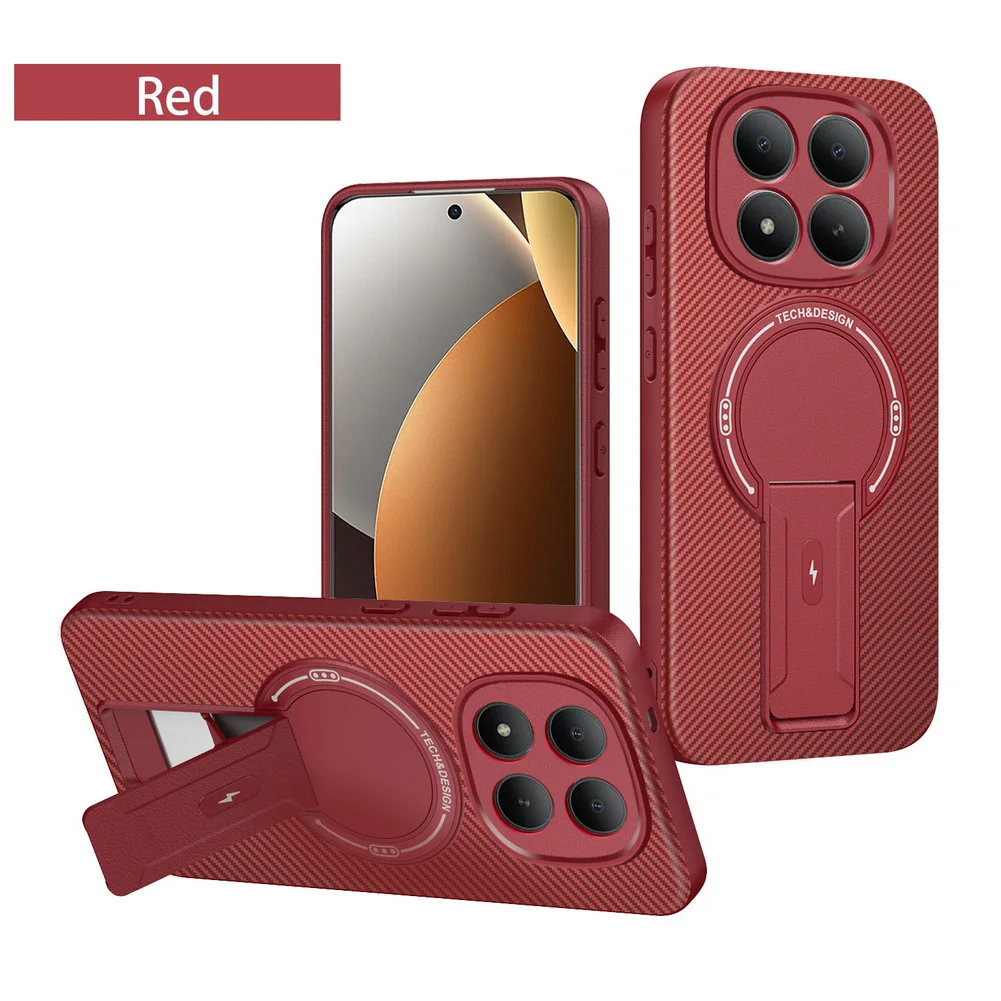 Carbon Fiber Magnetic Ring Stand Holder Case - Invisible Design Cover