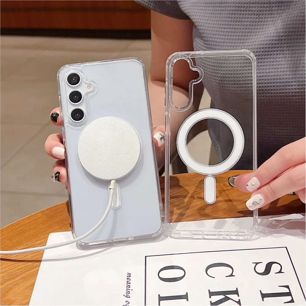 Clear Magnetic Wireless Charging Case - Sleek and Universal Design