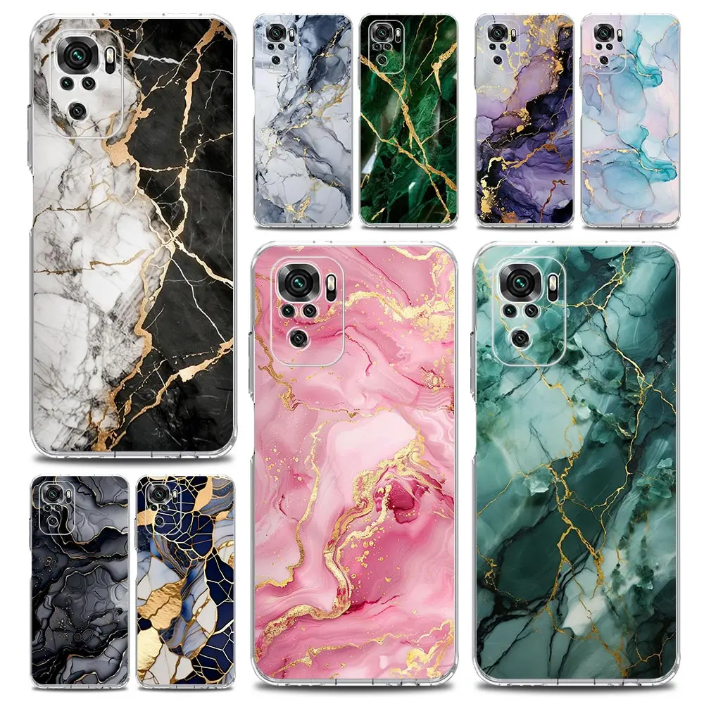 Clear Soft TPU Watercolor Marble Phone Case