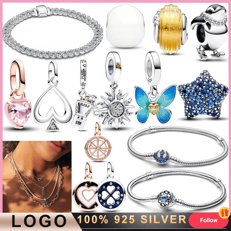 new women s original logome series new beaded medal pendant and divine lamp series snake bone chain 925 silver diy charm jewelry New Women's Original LogoME Series New Beaded Medal Pendant and Divine Lamp Series Snake Bone Chain 925 Silver DIY Charm Jewelry