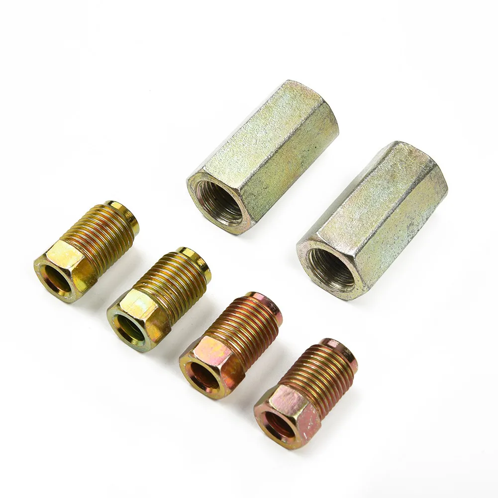 6 Stück Bremsleitung, 2 Menge, 2-Wege-Bremsleitungsverbinder mit 4 M10 10 mm männlichen Bremsmuttern, kurz, 3/16 Zoll Union 10 mm x 1 mm – Detail 5