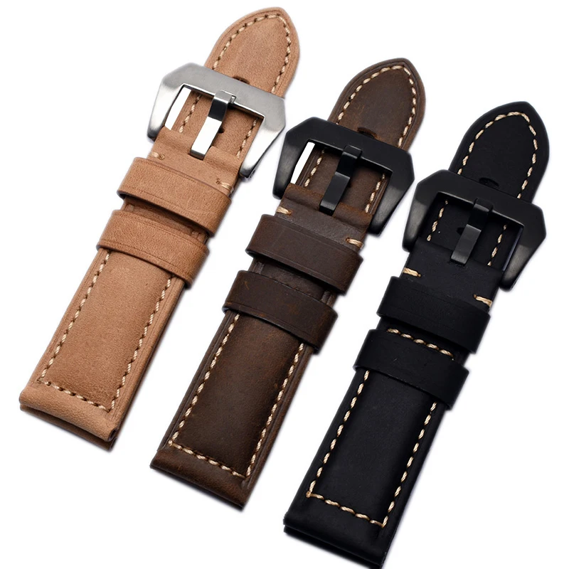 Premium Crazy Horse Leather Watch Band - Genuine Leather Strap