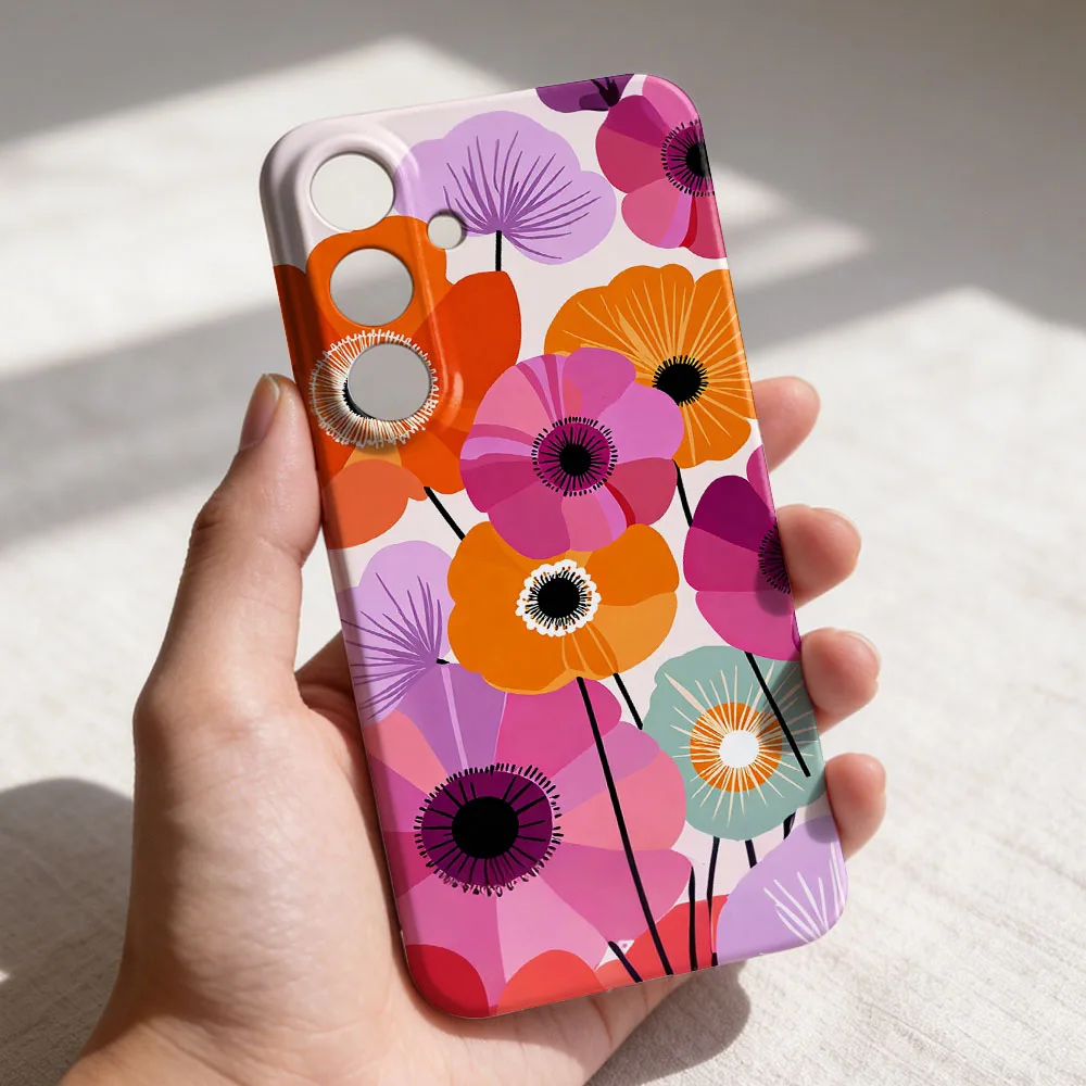 Modern Abstract Flower Pattern Hard PC Phone Case Cover