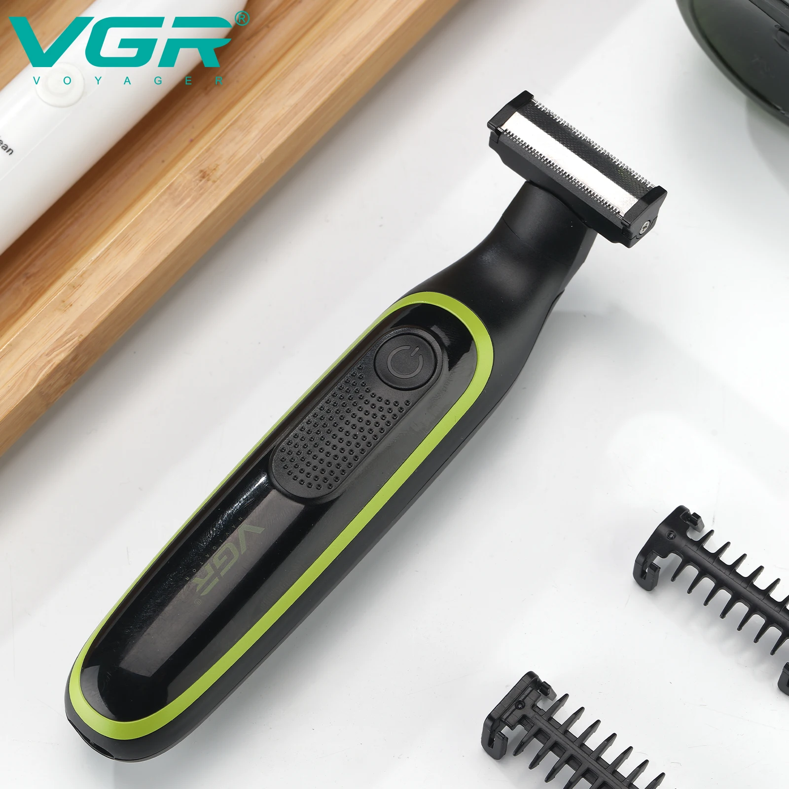 VGR Shaver Waterproof Hair Trimmer Body Shaving Machine Face Razor Rechargeable Beard Trimmer Electric Shaver For Men V-017