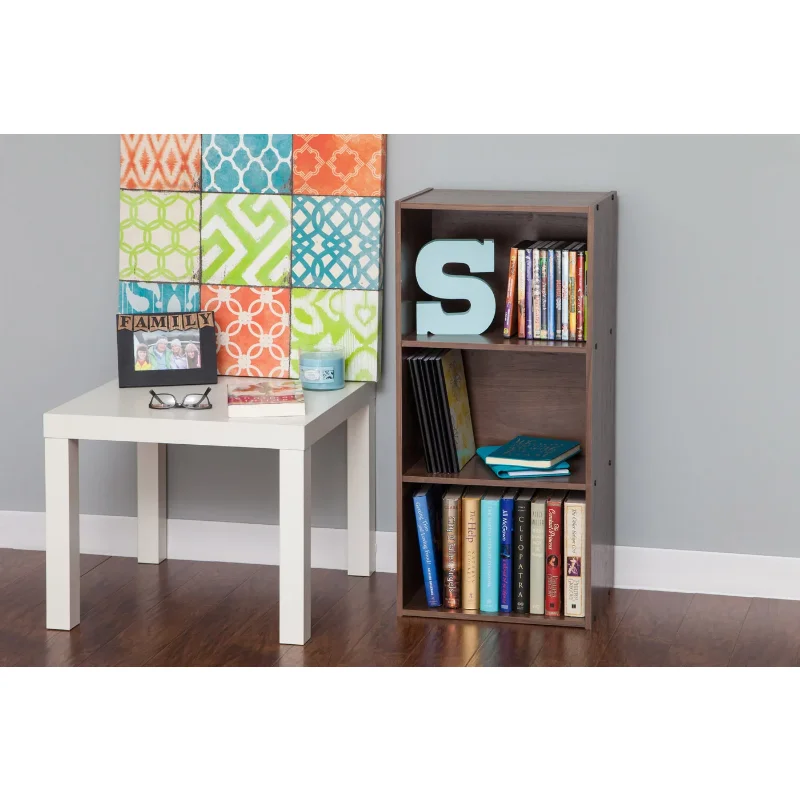 

IRIS USA 3-Tier Bookcase Storage Shelf, Dark Brown