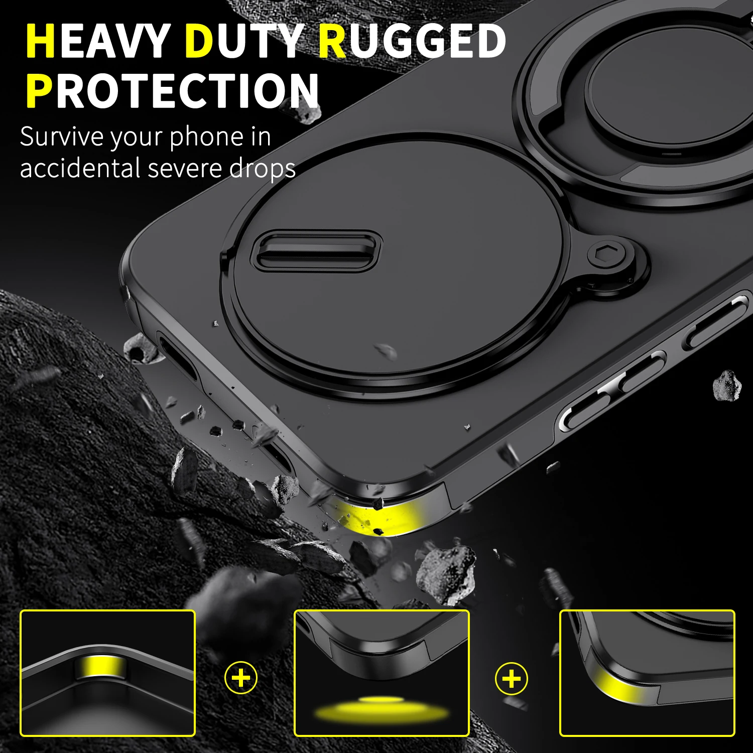 360° Rotating Magnetic Bracket Phone Case with Camera Protection