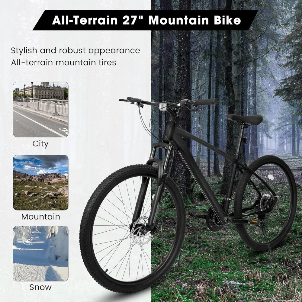 Mountain Bike, 24/26/27.5-inch, Dual Full Suspension, 21 Speed with Disc Brakes, Aluminum/steel Beach School Bike 5
