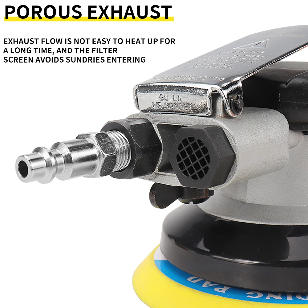 Air Sander, Heavy Duty Low Vibration 10000Rpm Random Orbital Sander