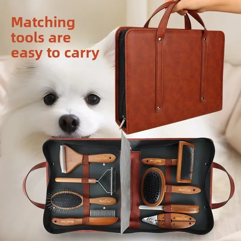 dog comb Pet Supplies Wholesale Thermoplastic Rubber Pet Set Detangling Comb Single-Sided Comb Nail Clippers File Fluffing Pin B