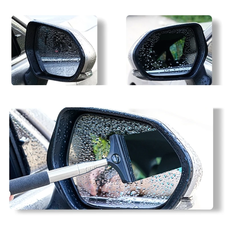 Car Rearview Mirror Wiper, Multifunctional Car Mirror Telescopic Water  Scraper Wiper, Retractable Vehicle Glass Cleaner Tool, Portable Auto  Interior