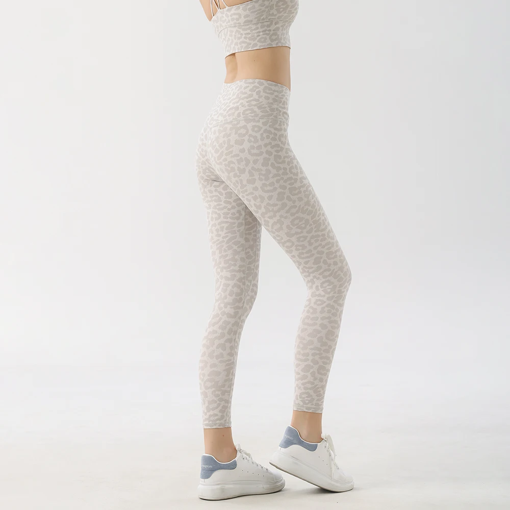 سراويل رياضية ولياقة بدنية للسيدات بطبعة الفهد سريعة الجفاف، سراويل ضيقة للركض والتدريب على اليوجا