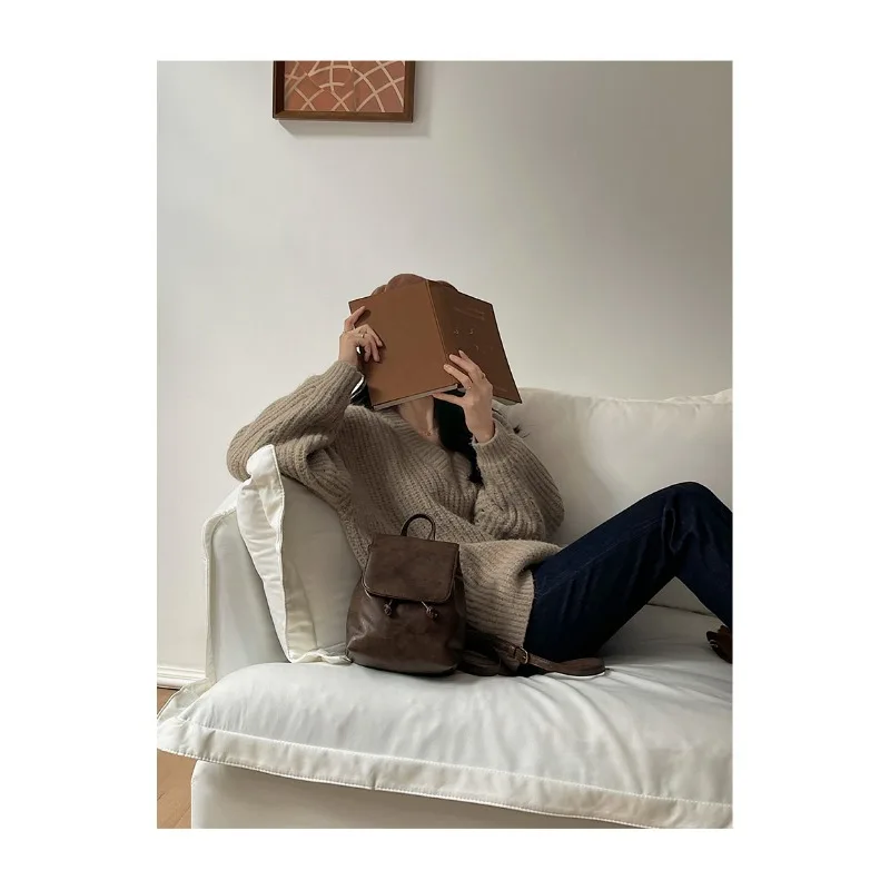 Retro Brown Single Shoulder Bag for Women, Fashionable Bag, High-end Feeling, New