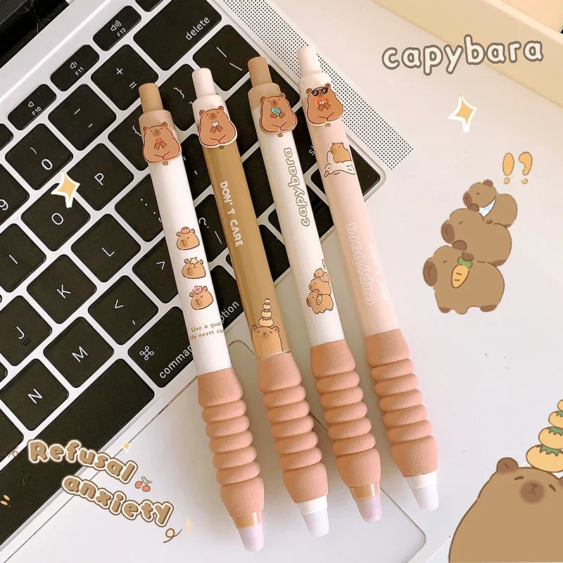 12 Penne Capibara Cancellabili Per Cartoni Animati, Penne Gel Retrattili, Penne Cancellabili Creative Da 0, 5 Mm, Forniture Per Ufficio E Apprendimento, Set Di Cancelleria Per Studenti