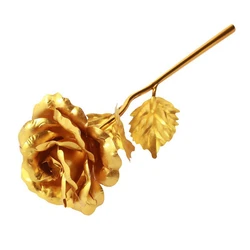 24K Gold Foil Multi - Color Artificial Rose - Elegant Floral Décor (Gold)
