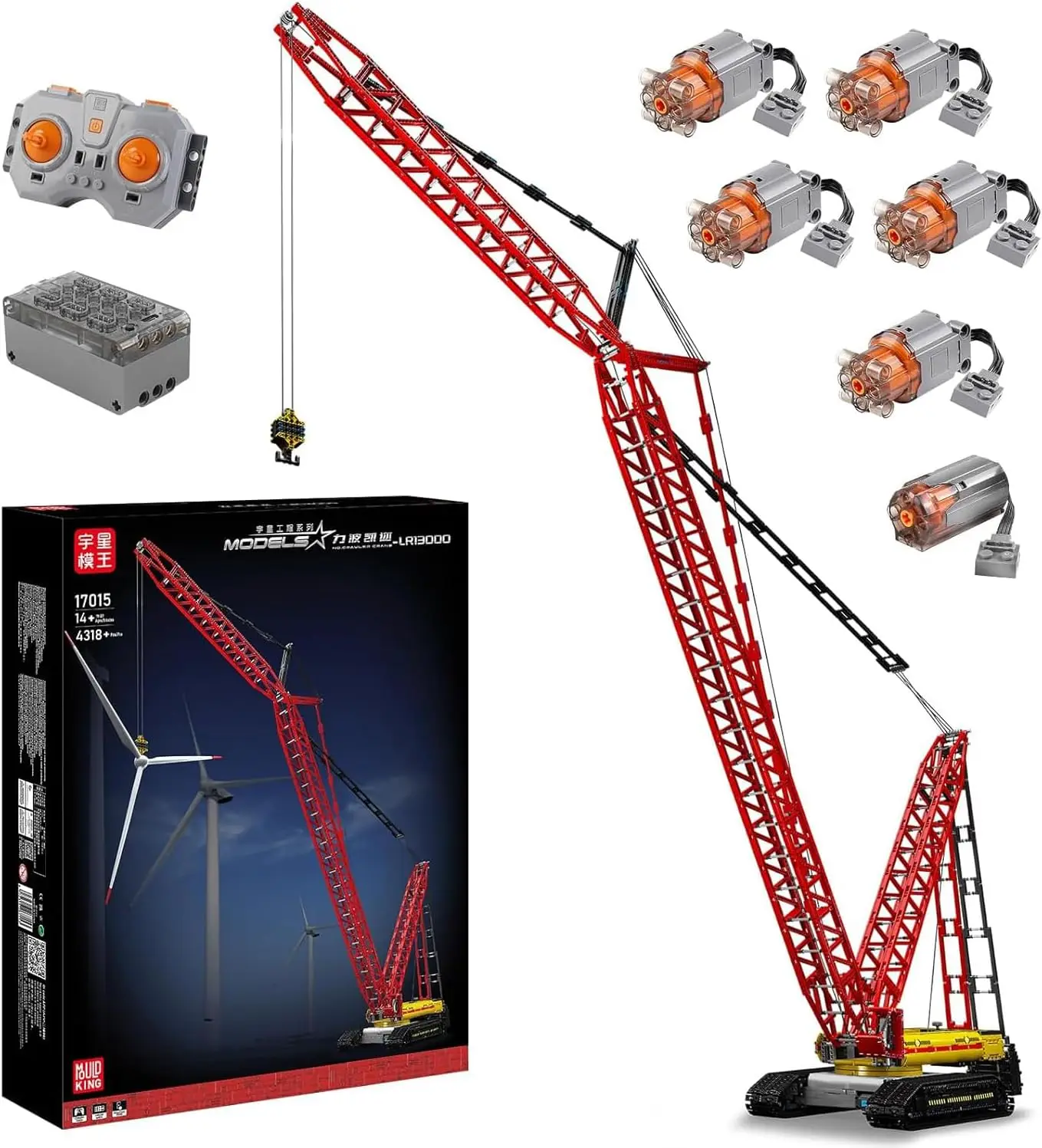 MOULD KING 17015 Technology Liebherr LR13000 Crawler Crane Building Blocks Toy Set Men's Birthday Gift
