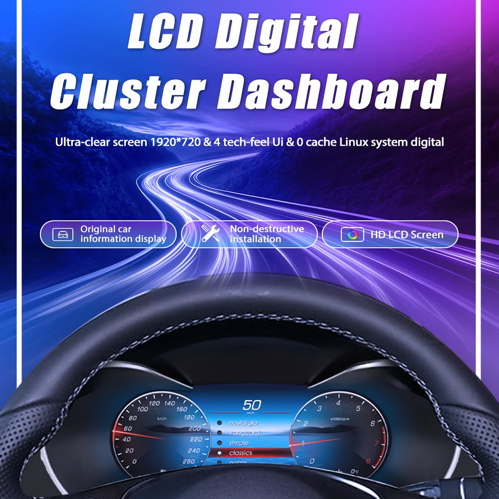 Panel de Instrumentos Digital LCD para Benz ML/GL/GLE/GLS/G W166/X166/W463 Años 2012-2018, Kit de Actualización de Panel de Instrumentos Virtual, Tacómetro, Velocímetro, Indicador de Combustible, Conexión Plug and Play 2