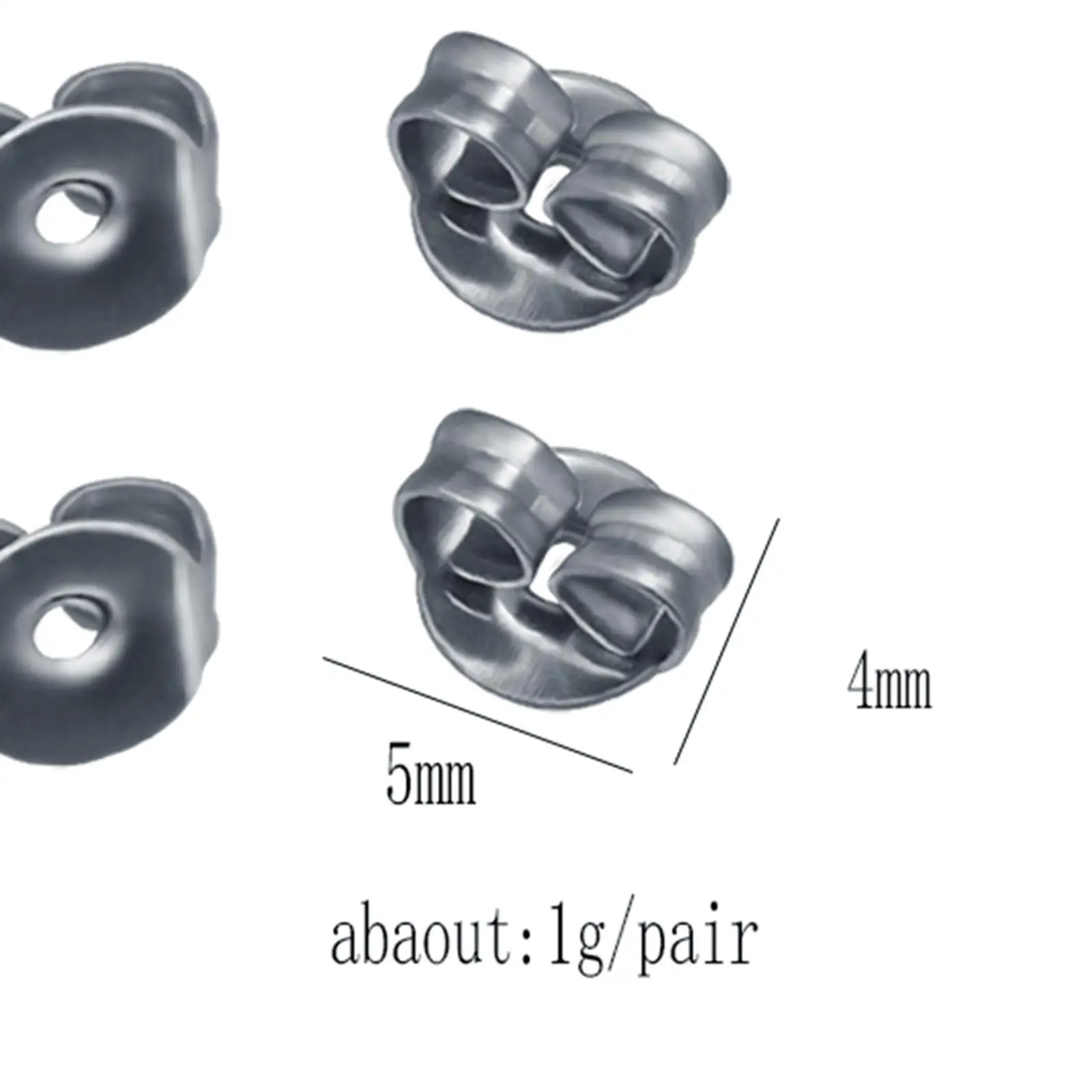 100 Pezzi Orecchini Posteriori Sostituzioni Cuscinetti Posteriori Secure Ear Lockings Orecchini Backings 4Mm X 5Mm Per Orecchini A Bottone Creazione D