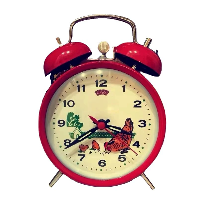 

Женские часы, винтажные металлические часы, настольные часы с заводным механизмом, настольное светящееся украшение для стола, спальни, с рисом и курицей
